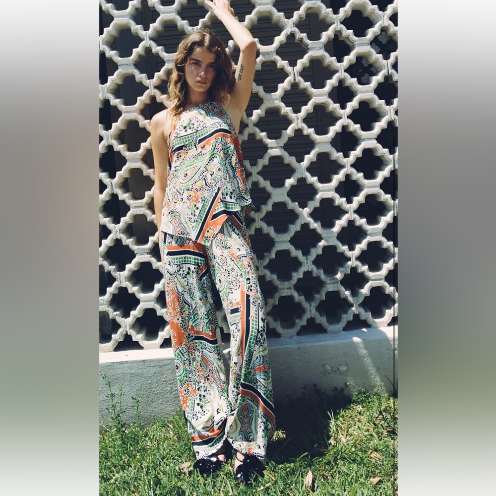 Zara printed top and pants set